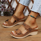 Women's Summer Outdoor Casual Comfortable Plus-Size Floral Sandals