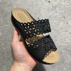 2026 Summer Women's Outdoor Casual Cut-out Floral Wedge Sandals