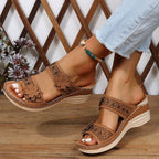 Women's Summer Outdoor Casual Comfortable Plus-Size Floral Sandals