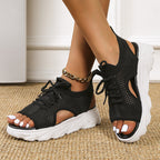 Women's Summer Fly-Knit Platform Wedge Sandals