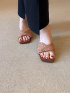 Autumn women's new braided square toe commuter shoes
