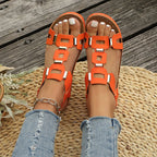 Summer new style metal decorated large size wedge sandals